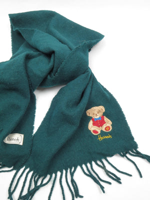 Men's Green Wool Harrods Scarf - The Harlequin