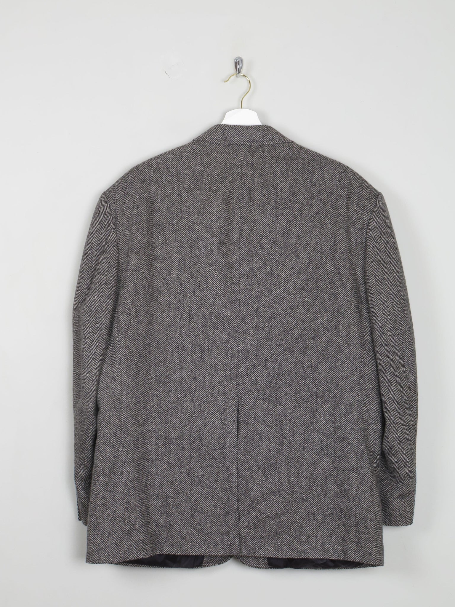 Men's Grey & Black Tweed Jacket L/44" S length - The Harlequin
