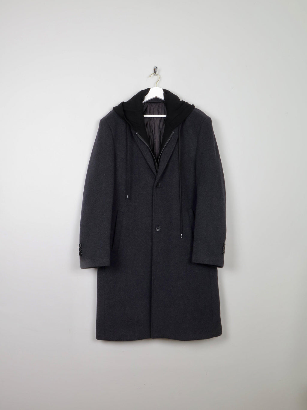 Men's Grey Crombie Style Coat 44/ R  Large - The Harlequin