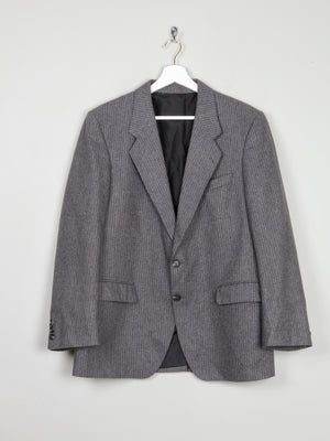 Men's Grey Pinstripe 1970s Tailored Jacket 40" - The Harlequin