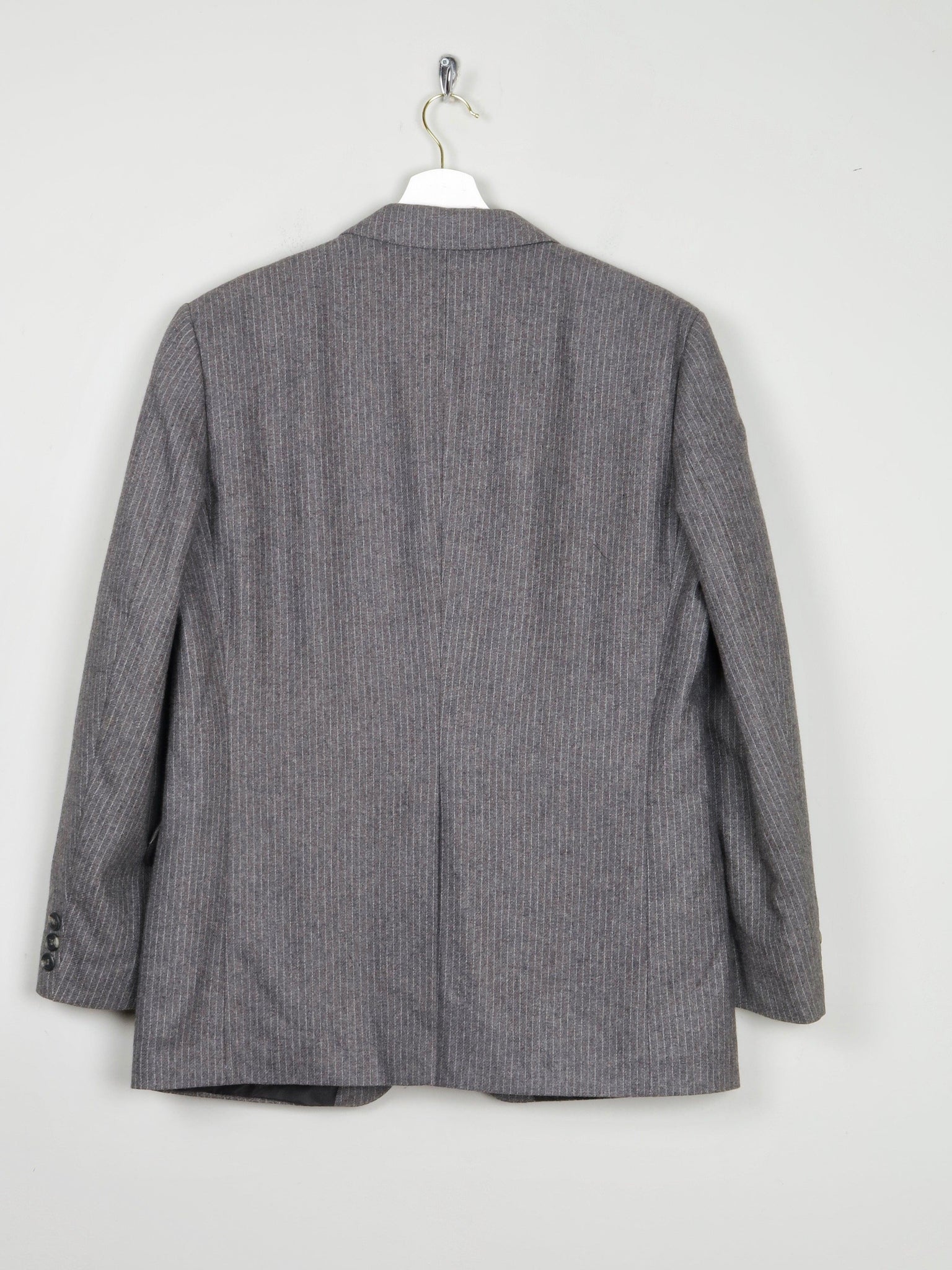 Men's Grey Pinstripe 1970s Tailored Jacket 40" - The Harlequin