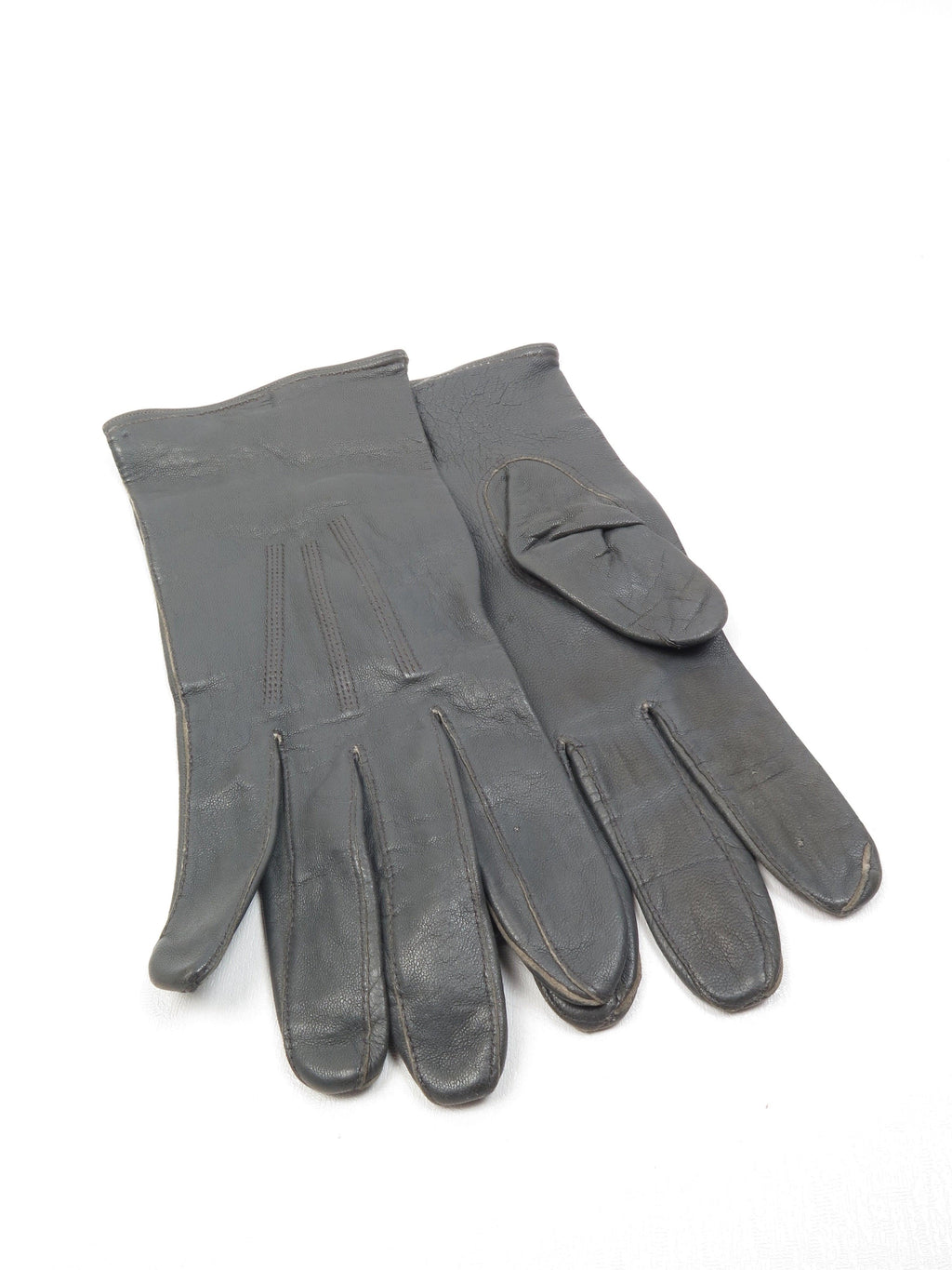 Men's Grey Vintage Leather Gloves *8.5* - The Harlequin