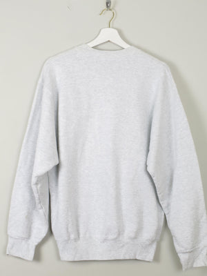 Men's Grey Vintage Sweatshirt With Wrestling Embroidered Logo M - The Harlequin
