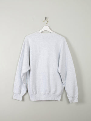 Men's Grey Vintage Sweatshirt With Wrestling Embroidered Logo M - The Harlequin