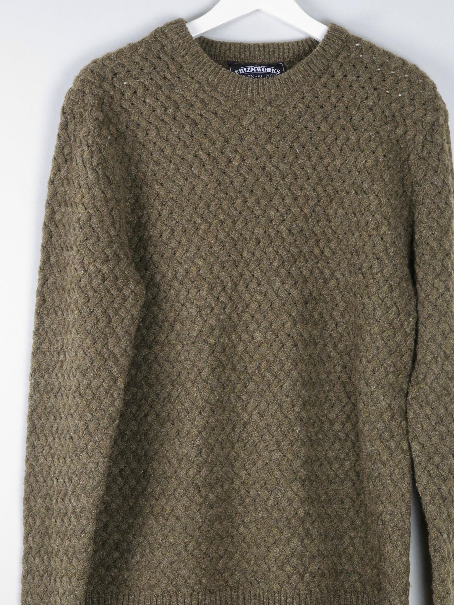 Men’s Khaki Green Jumper M - The Harlequin