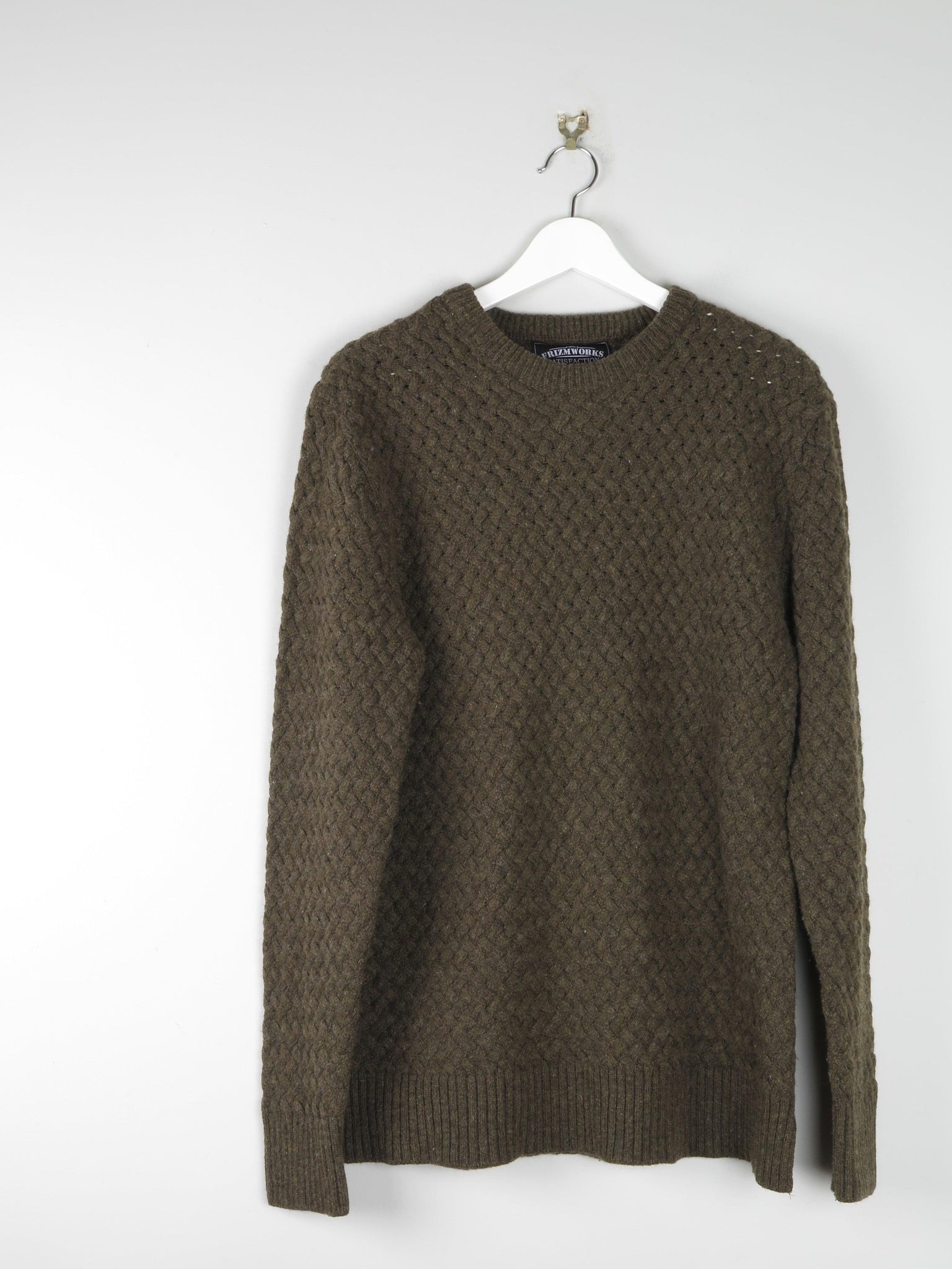 Men’s Khaki Green Jumper M - The Harlequin