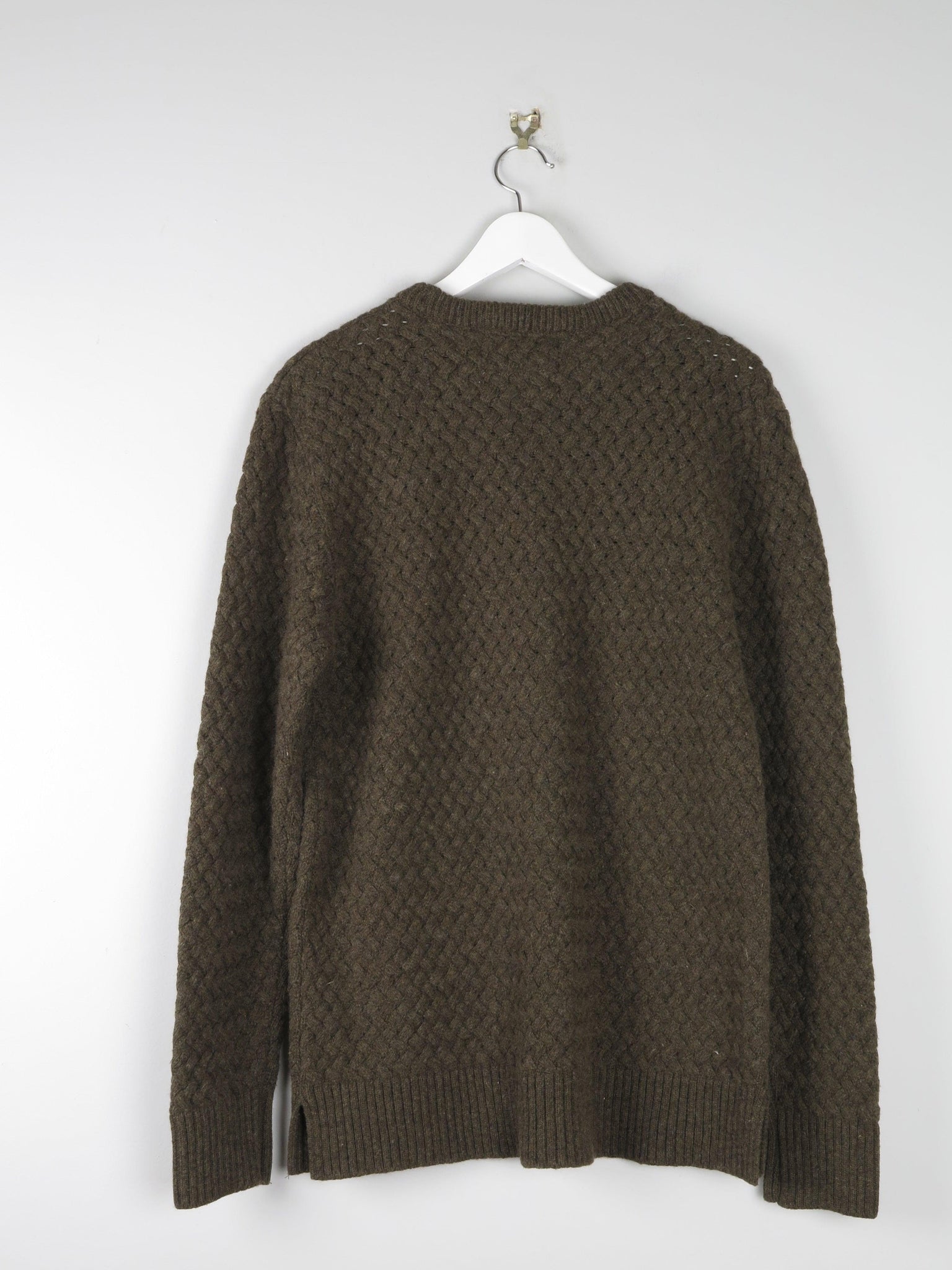 Men’s Khaki Green Jumper M - The Harlequin