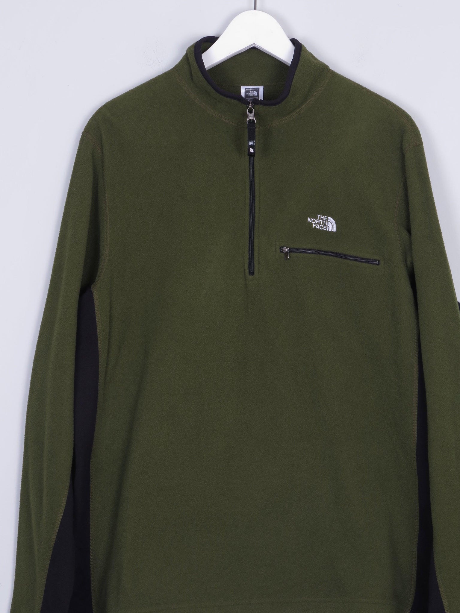 Men's Khaki Green The North Face 1/4 Zip Top XL - The Harlequin