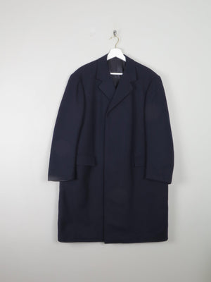 Men's Navy Crombie Overcoat  Coat XL 46" - The Harlequin