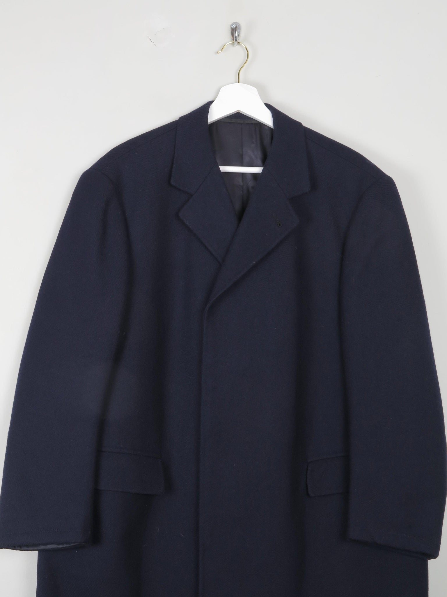 Men's Navy Crombie Overcoat  Coat XL 46" - The Harlequin