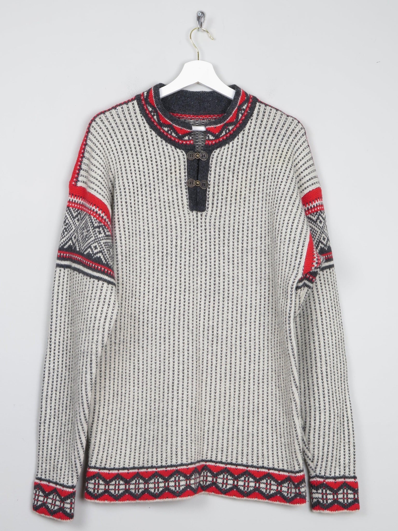 Men's Nordic Jumper With Metal Clasps L/XL - The Harlequin