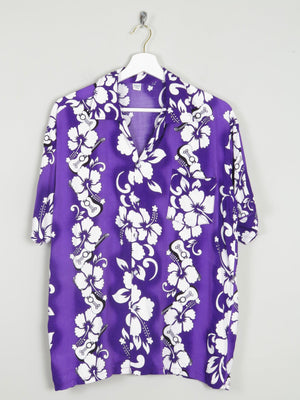 Men's Purple Hawaiian Style Shirt S - The Harlequin