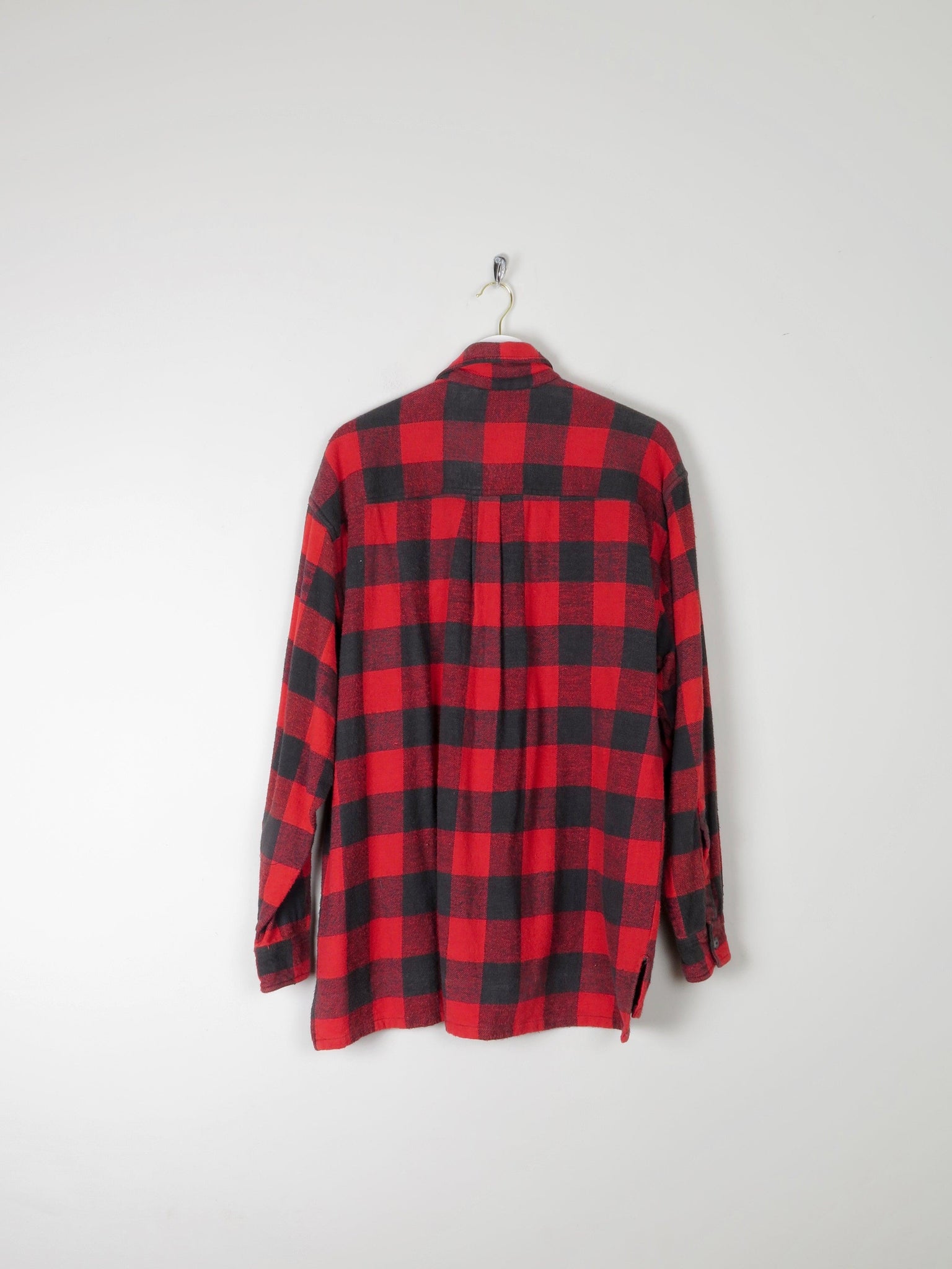 Men's Red & Black Flannel Shirt With Zip L - The Harlequin