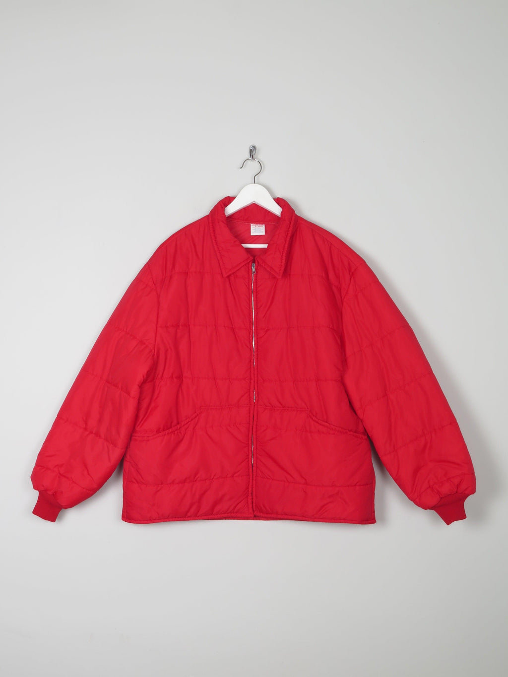 Men's Red Puffer Vintage  Jacket L/XL - The Harlequin