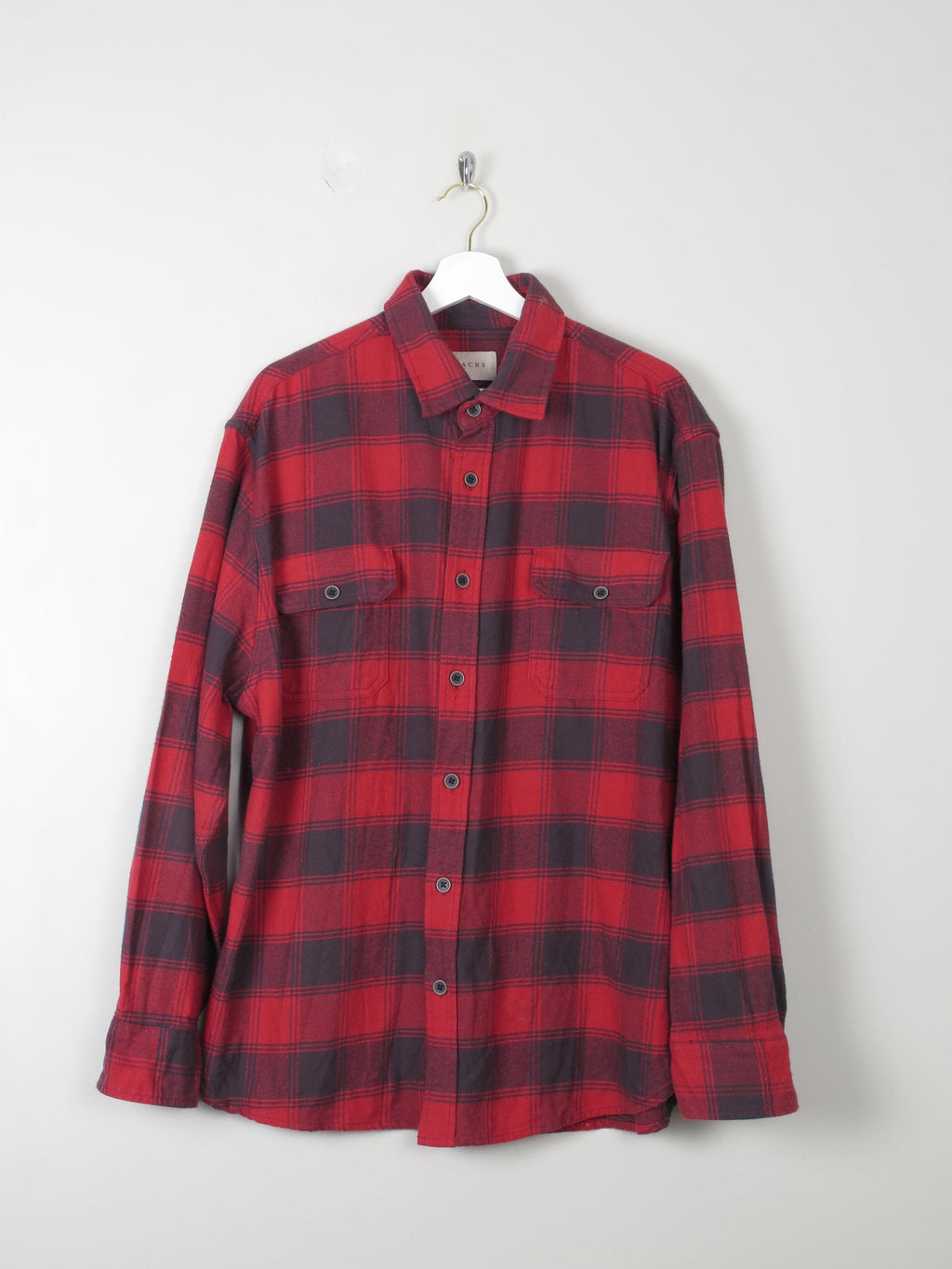 Men's Red Check Flannel Jach's  Shirt XL - The Harlequin