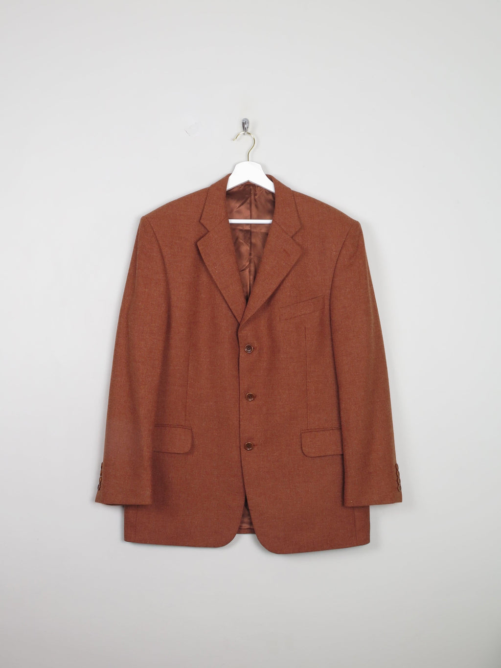 Men's Light Weight Rust Vintage Tweed Jacket Oversized Style 42/44 - The Harlequin