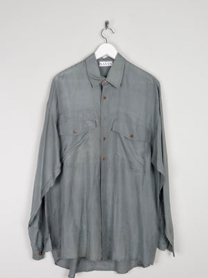 Men’s Sage Green Vintage Silk Shirt - The Harlequin