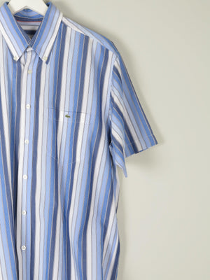 Men’s Striped Cotton Vintage Lacoste Short Sleeve Shirt 42/ L - The Harlequin