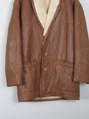 Men's Tan Vintage Shearling Short Coat L/XL - The Harlequin