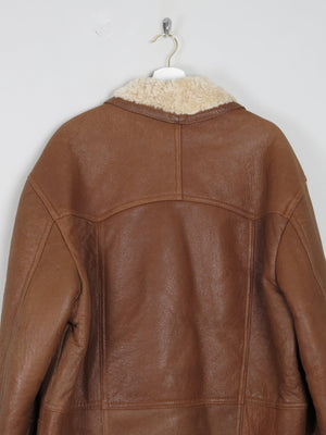 Men's Tan Vintage Shearling Short Coat L/XL - The Harlequin