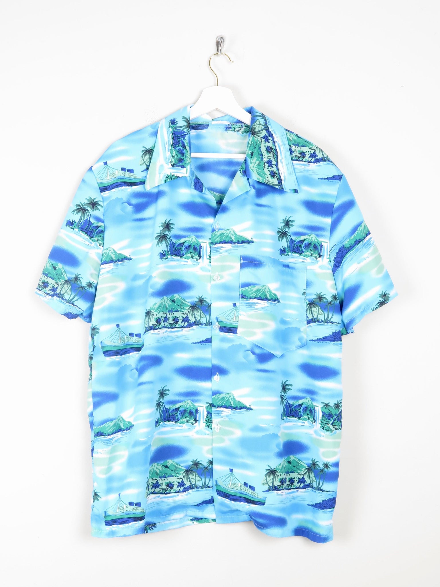 Men's Turquoise Hawaiian Shirt XL - The Harlequin