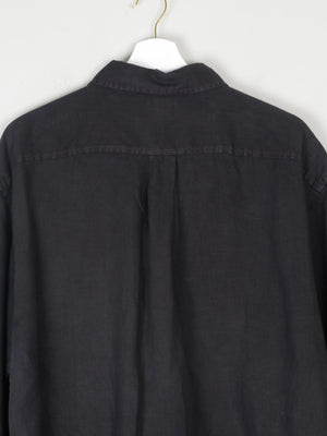 Men's Vintage Black Linen Gap Shirt Oversized M - The Harlequin