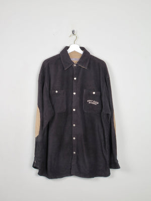 Men's Black Perry Ellis Vintage Fleece Shirt XL - The Harlequin