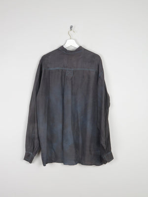 Men's Inky Black Silk Shirt XL - The Harlequin