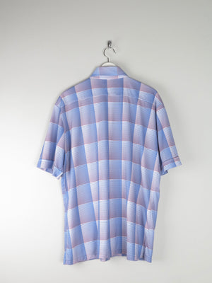 Men's Vintage Blue Check Stretchy Shirt XL - The Harlequin