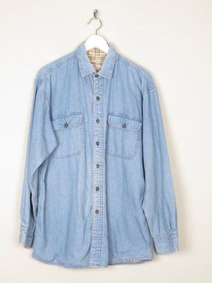 Men's Vintage Blue Denim US  Shirt L - The Harlequin
