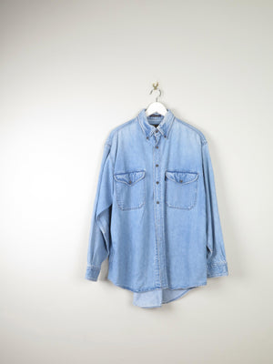 Men's Blue Denim Shirt M - The Harlequin
