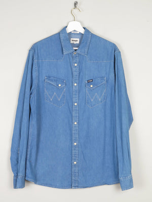 Men's Blue Denim Lightweight Wrangler Shirt M - The Harlequin