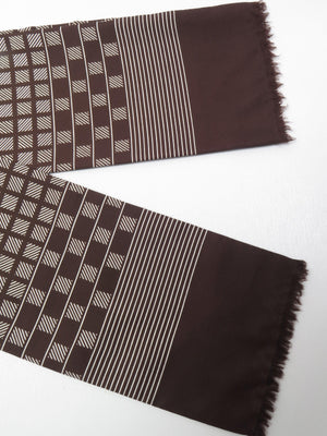 Brown Printed Vintage Scarf - The Harlequin