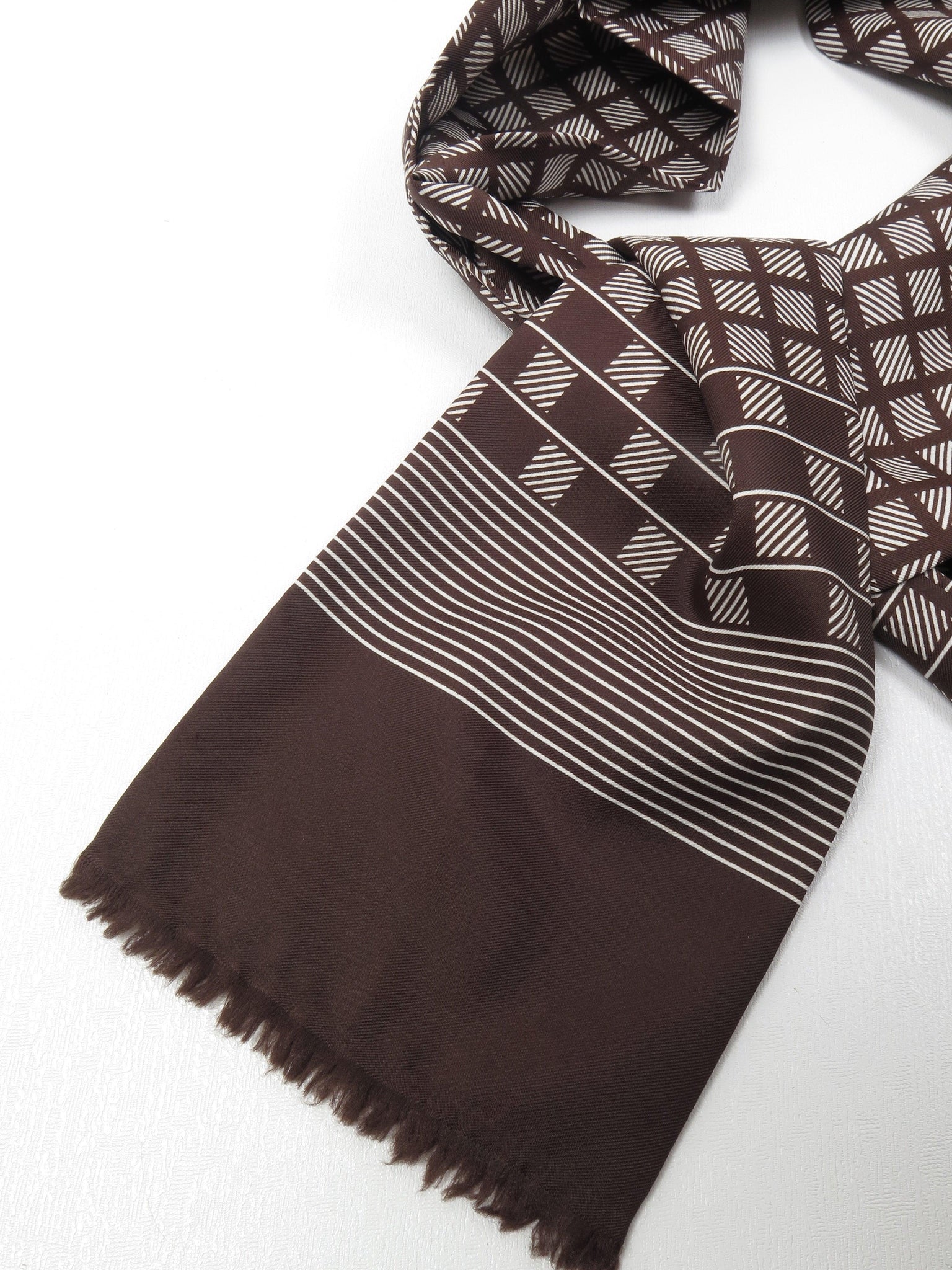 Men’s Vintage Brown Printed Vintage Scarf - The Harlequin