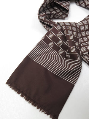 Brown Printed Vintage Scarf - The Harlequin