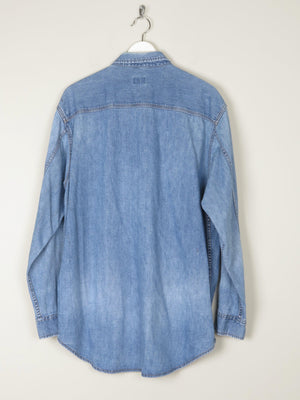 Men’s Blue Denim Calvin Klein Vintage Denim Oversized Shirt M - The Harlequin