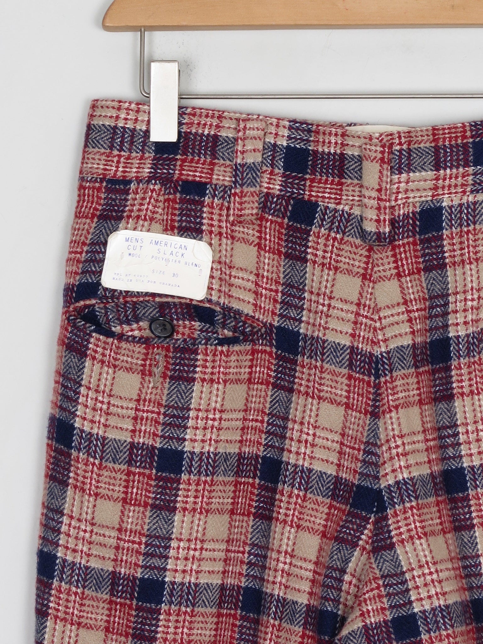 Men's Vintage Check Dead-stock  Trousers 31"32L - The Harlequin