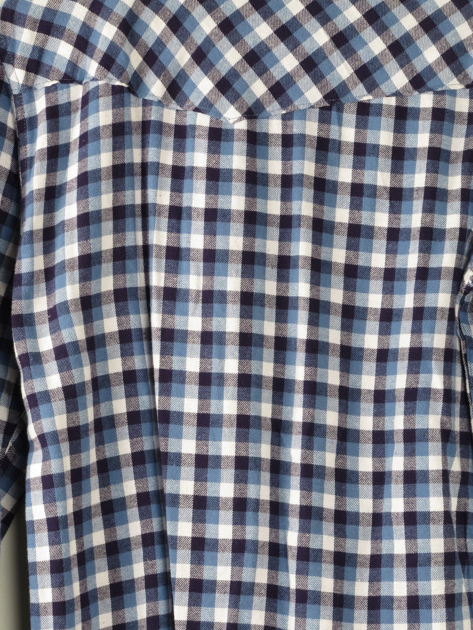Men's Blue Check Flannel Western Style Mens Shirt S - The Harlequin