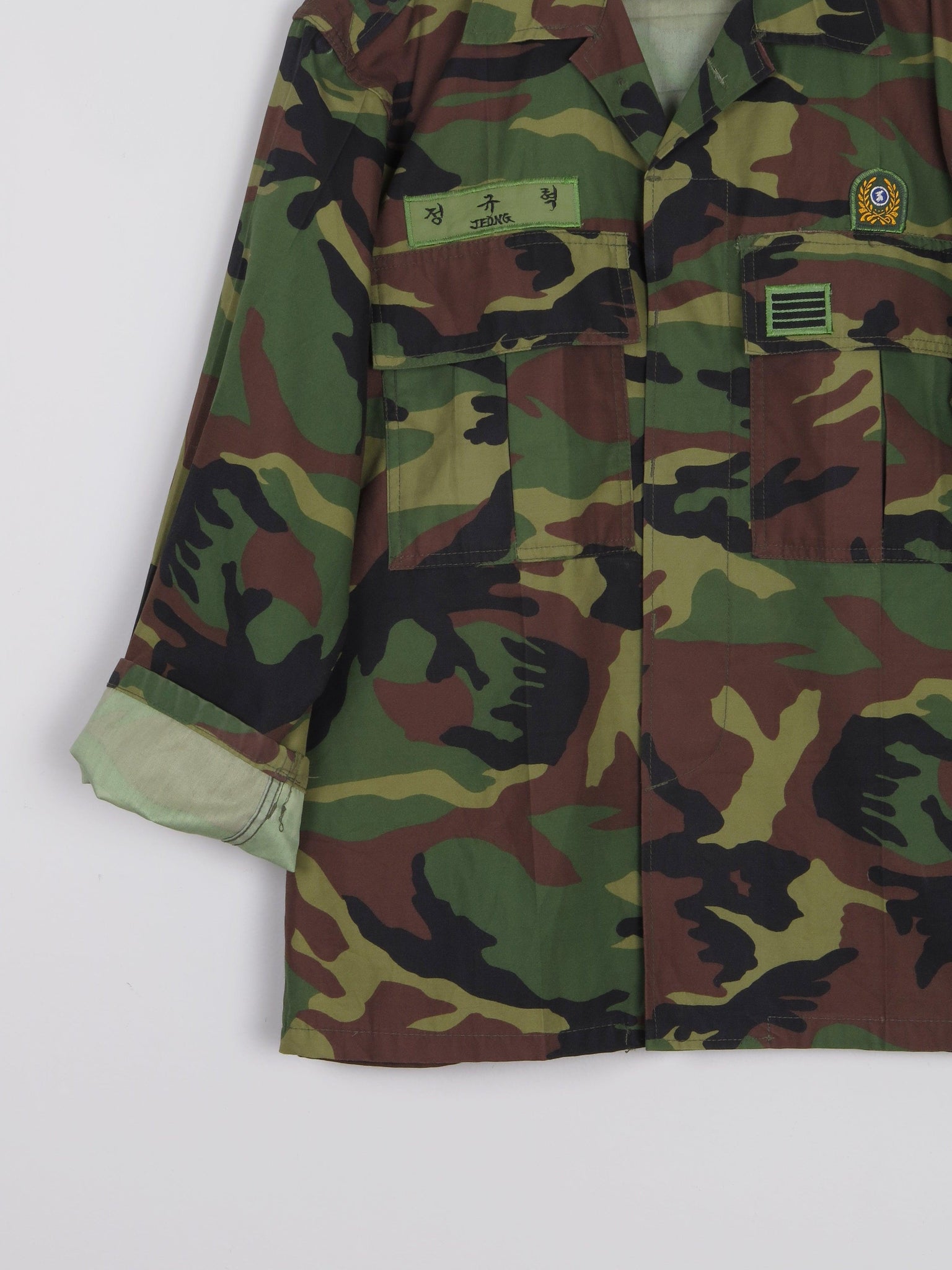 Men's Green Camouflage Army Shirt M - The Harlequin