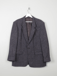 Men's Vintage Harris Tweed Grey/Blue/Green Jacket L 44" - The Harlequin