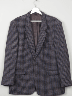 Men's Vintage Harris Tweed Grey/Blue/Green Jacket L 44" - The Harlequin