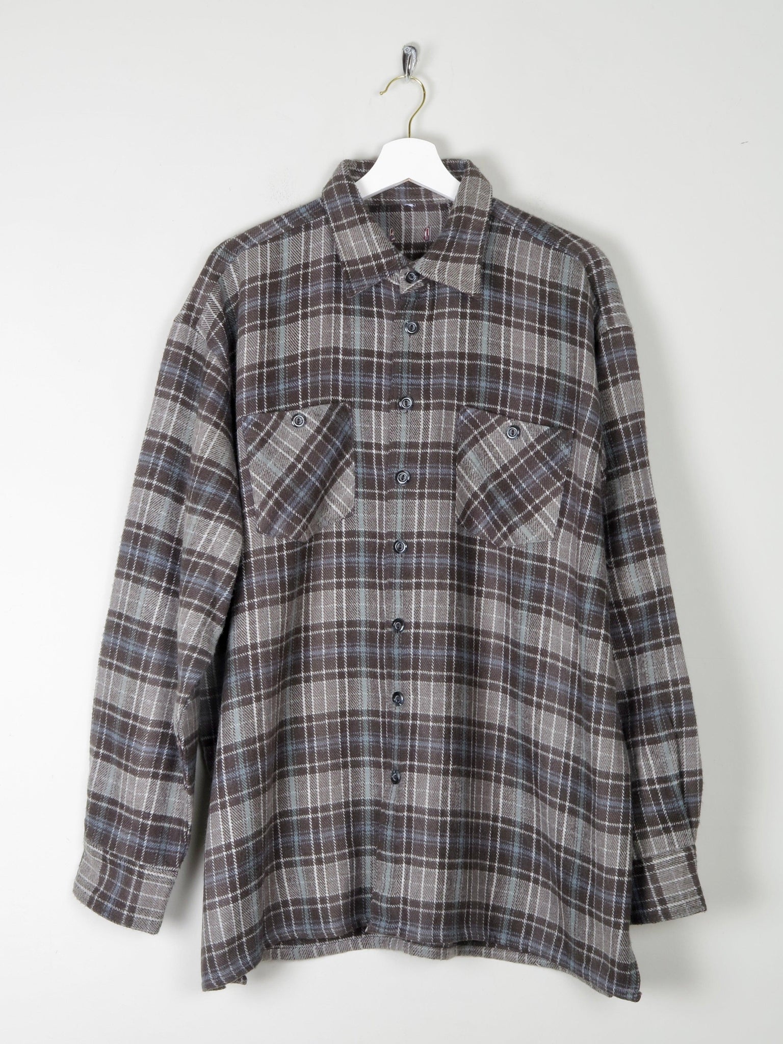 Men's Vintage Heavy Flannel Wool Feel Shirt XL - The Harlequin
