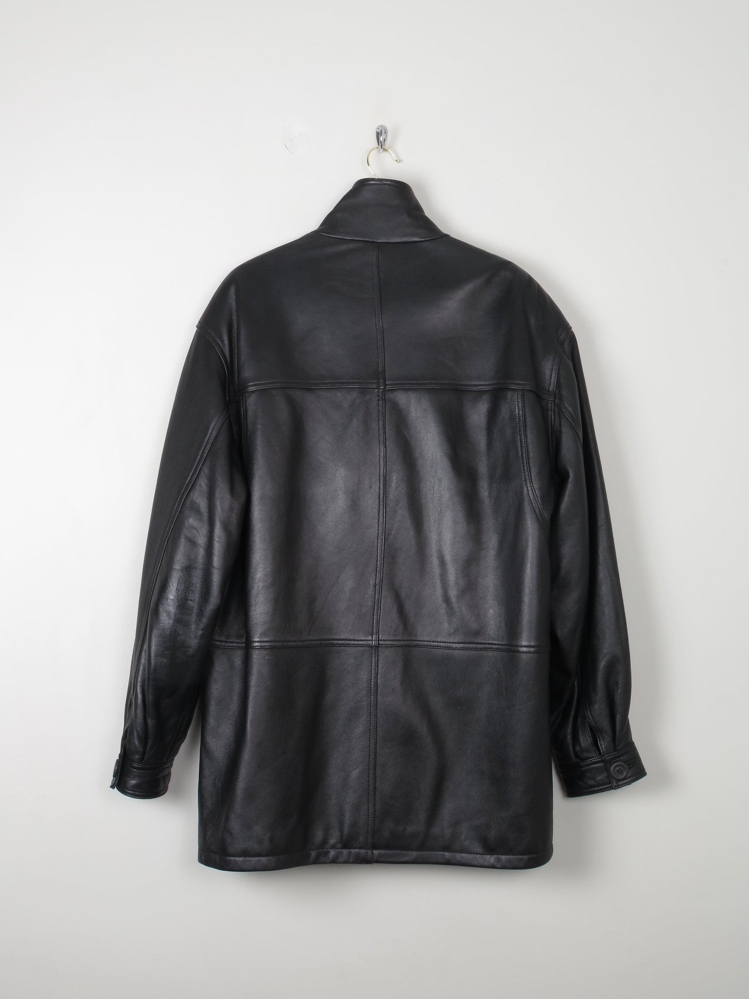 Men's Vintage Leather Jacket Black L - The Harlequin