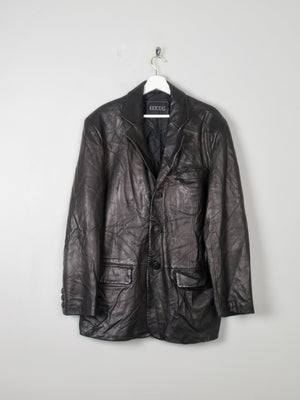 Men's Vintage Leather Jacket Black M - The Harlequin
