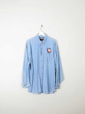 Men's Vintage Light Denim Work Shirt M/L [Oversized] - The Harlequin
