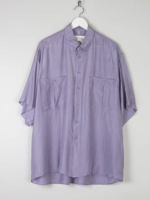 Men's Lilac Silk Short Sleeve Shirt XL - The Harlequin