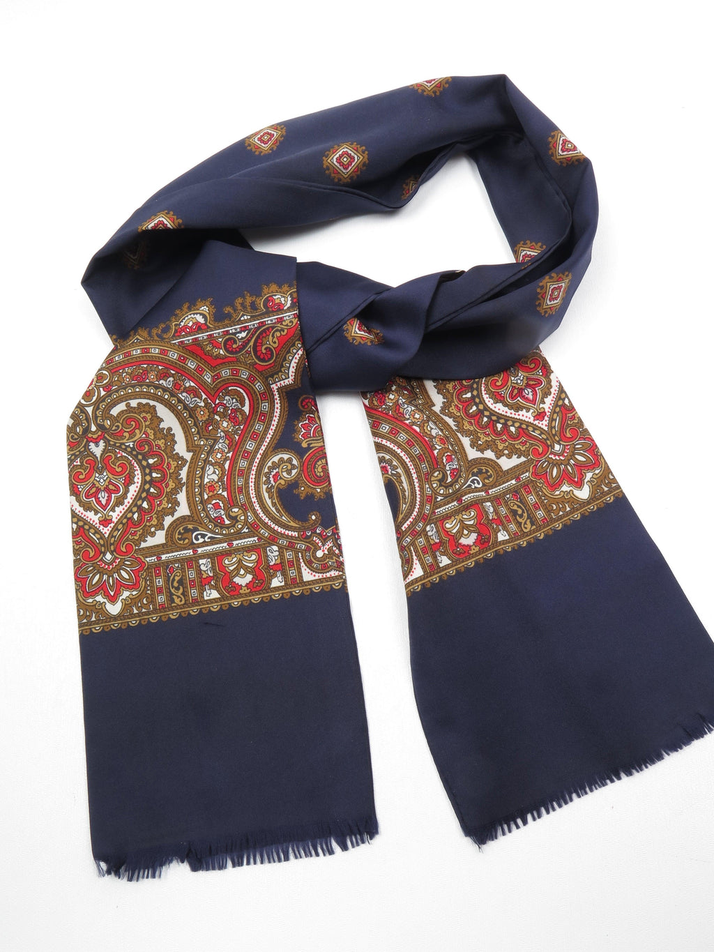 Men's Vintage Navy & Paisley Scarf - The Harlequin