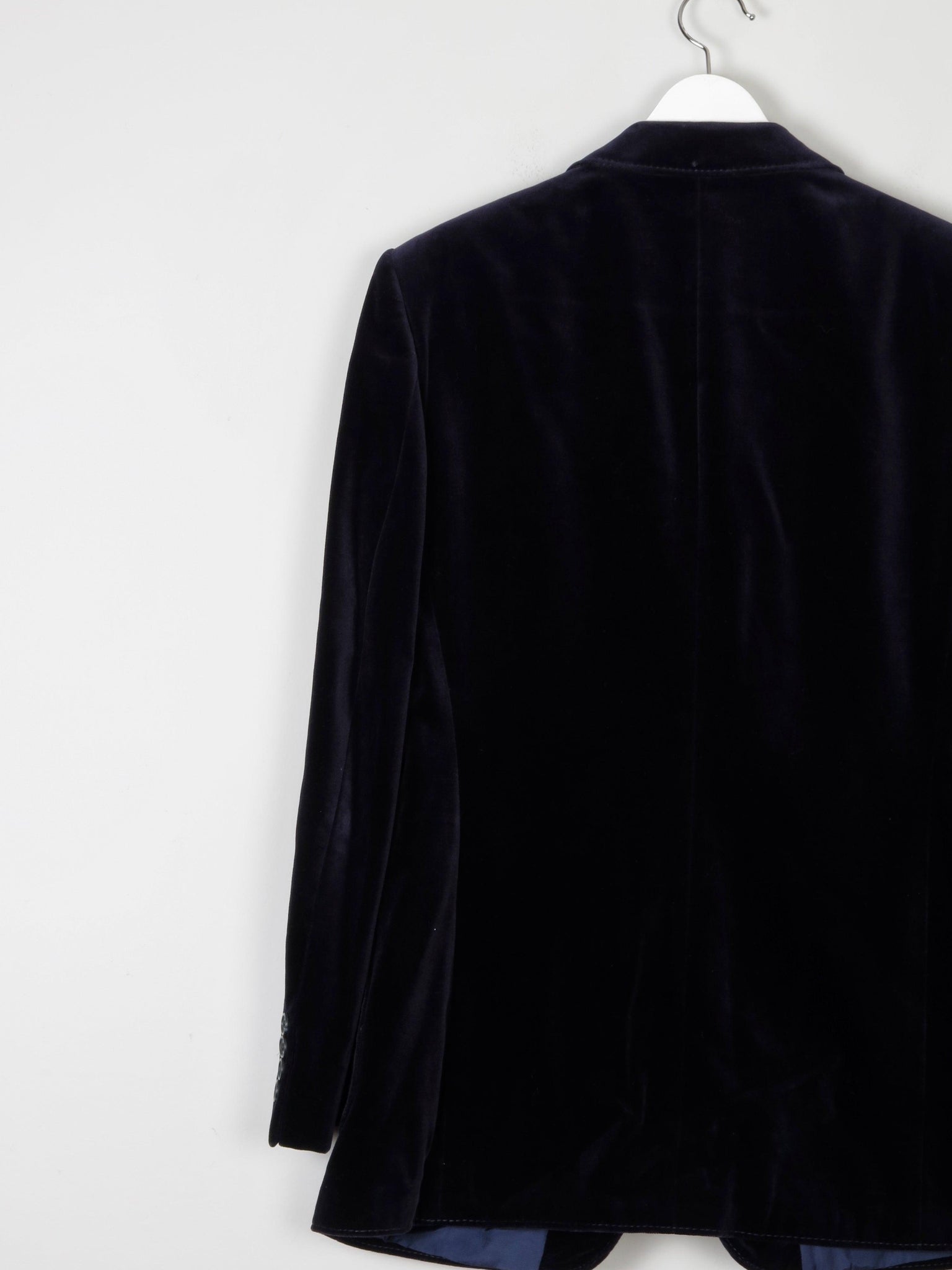 Men's Navy Tailored Vintage Velvet Jacket 40/42 M length - The Harlequin