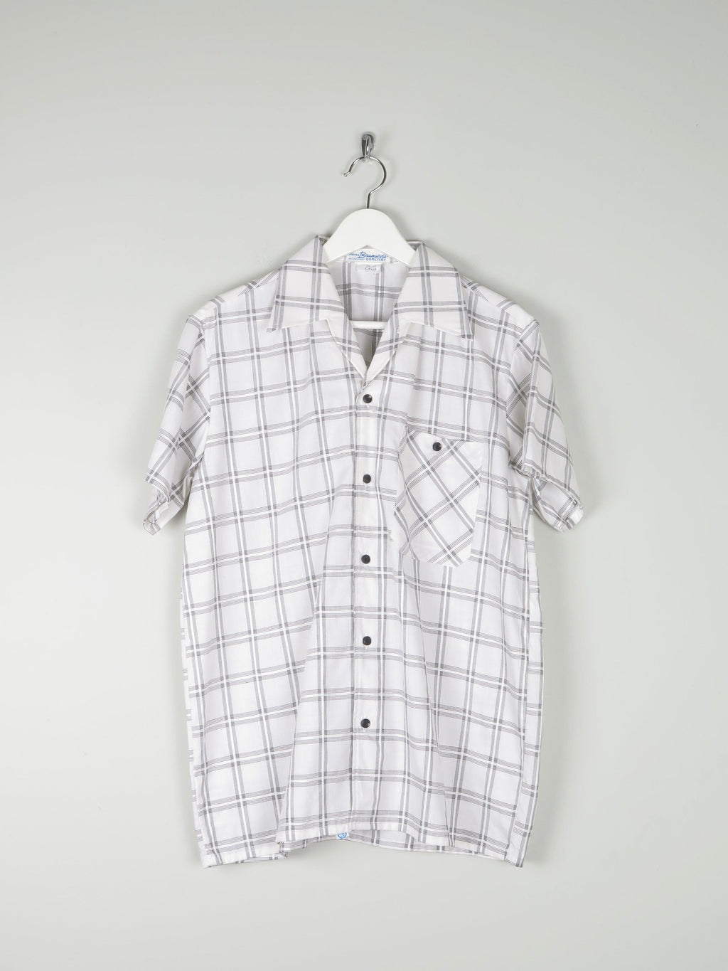 Men's Vintage Shirt 1950s Black & White Check M - The Harlequin