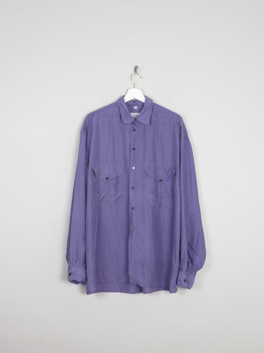 Men's Purple Silk Vintage Shirt M - The Harlequin